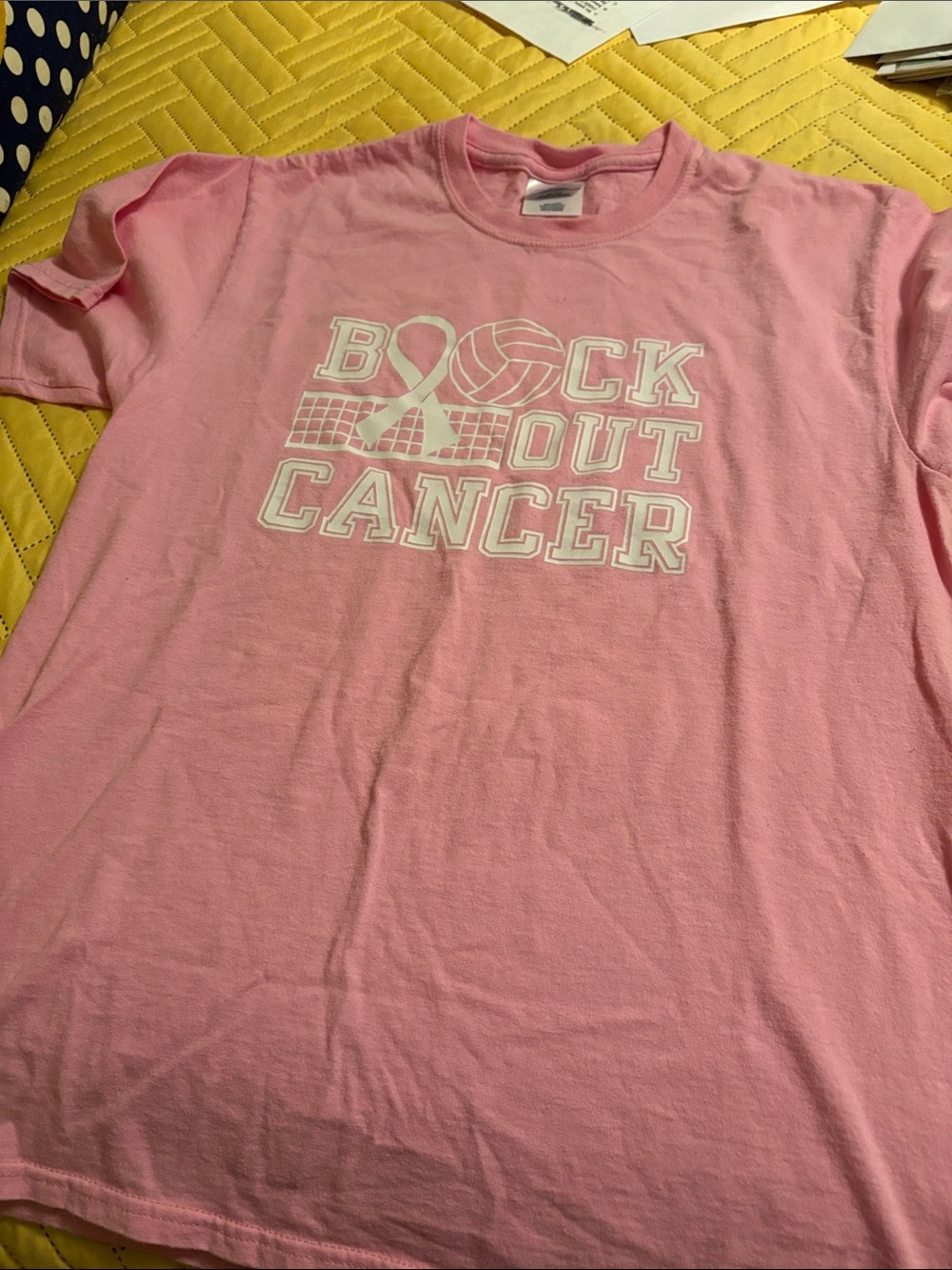 Port and Company Pink "Block Out Cancer" Short Sleeve Tee
